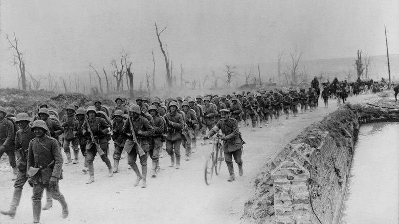 German troops advance during the Spring Offensive