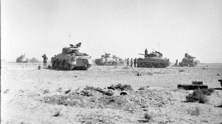British tanks in vast desert
