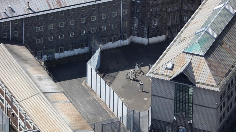 Aerial view of prison yard