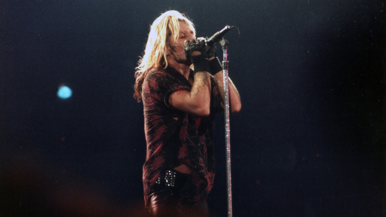 Vince Neil onstage in the '80s