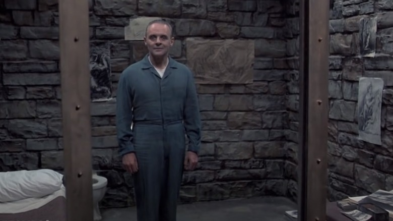 hannibal lecter smiling in his cell