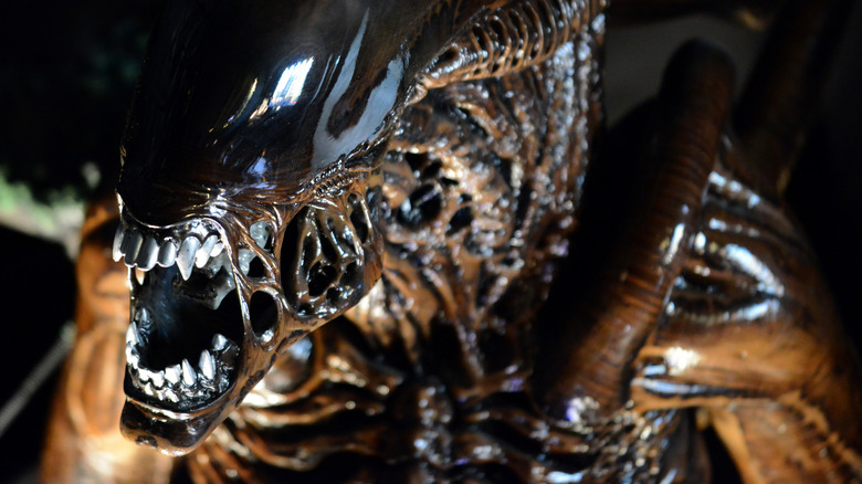 Alien xenomorph snarling closeup