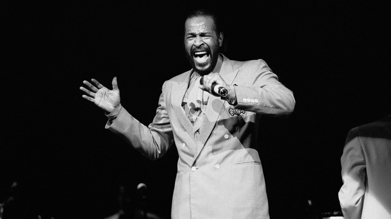 Marvin Gaye performing onstage