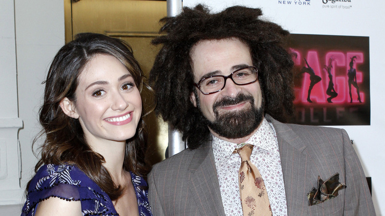 Emmy Rossum and Adam Duritz smiling