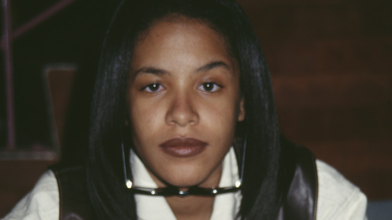 Aaliyah looking at the camera