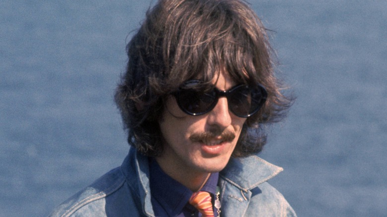 George Harrison long hair sunglasses mustache