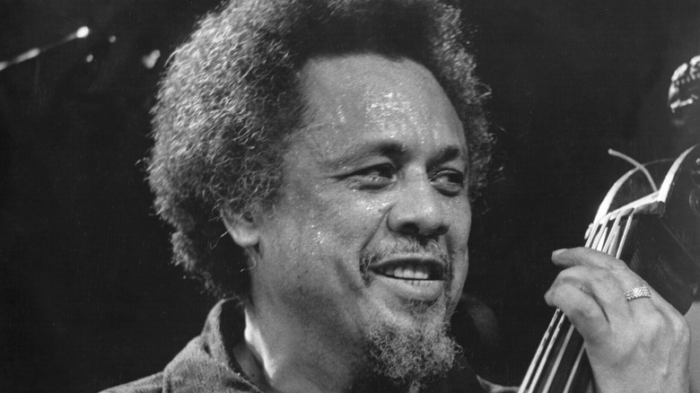 Charles Mingus playing stand-up bass