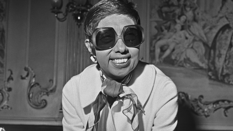 Josephine Baker large sunglasses smiling