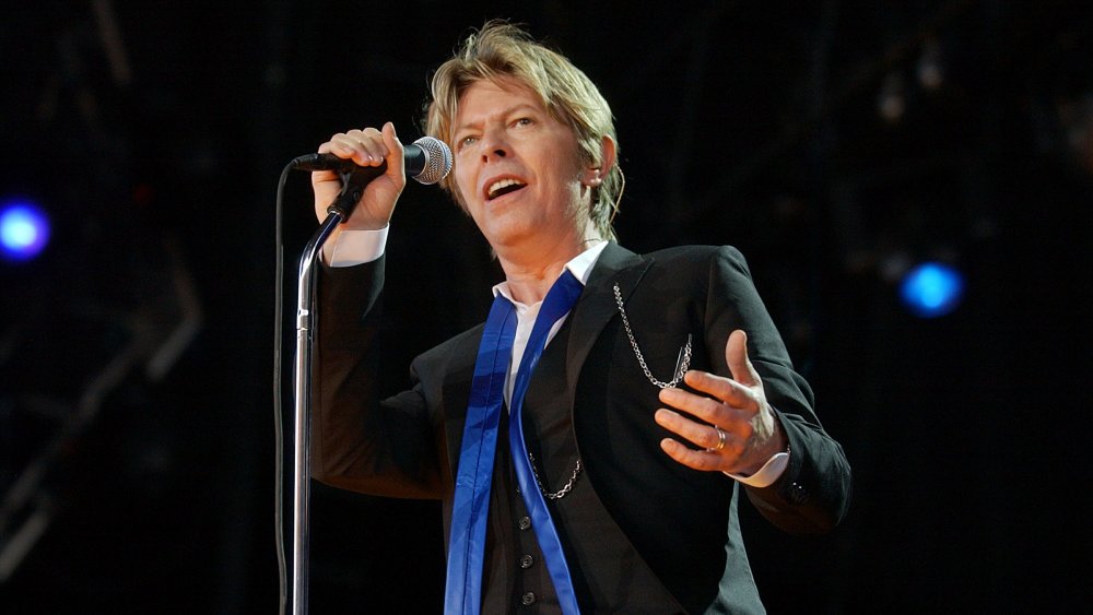 David Bowie at mic