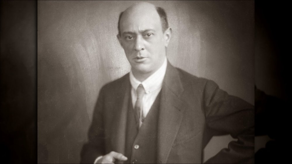 Arnold Schoenberg looking serious