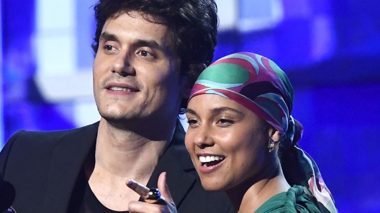 John Mayer and Alicia Keys at the Grammys in 2019