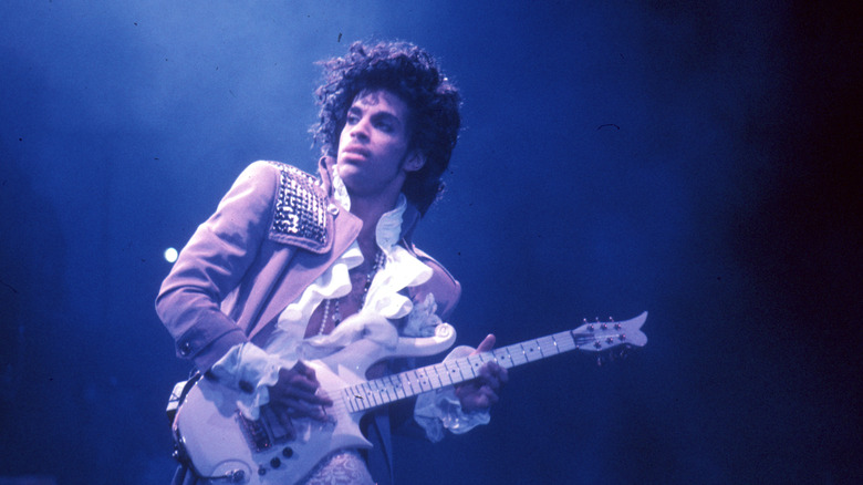 Prince performing on stage