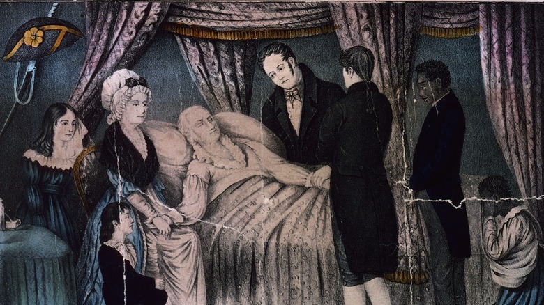 Washington on deathbed