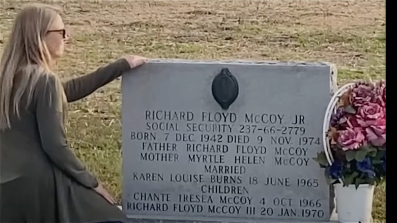 Chante McCoy at her father Richard McCoy's grave