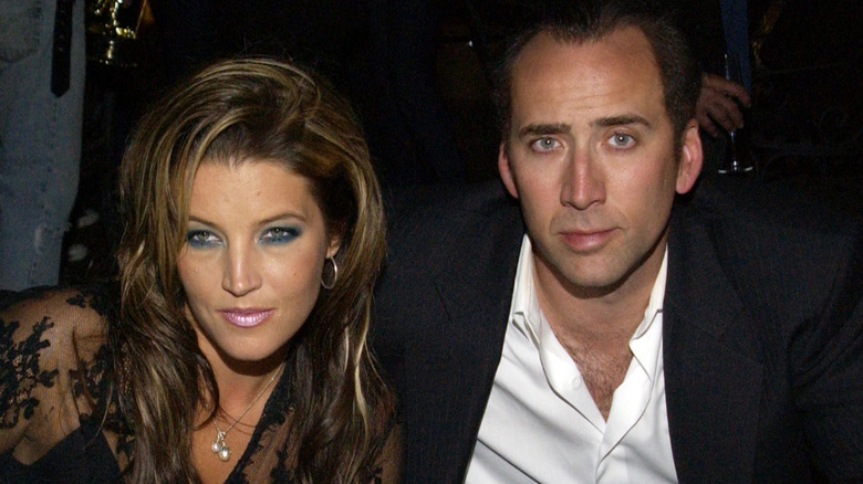 Nic Cage, Lisa Marie Presley pose