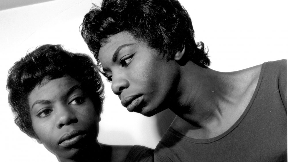 Nina Simone with mirror