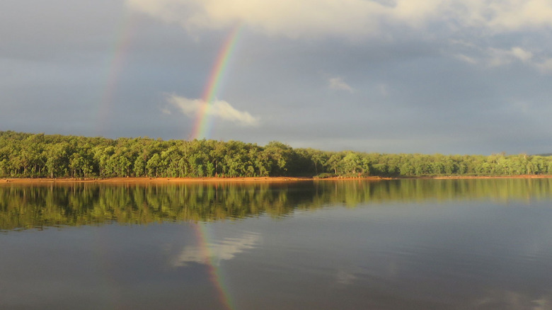 Rainbow over Wellington reservoir, Western Australia.