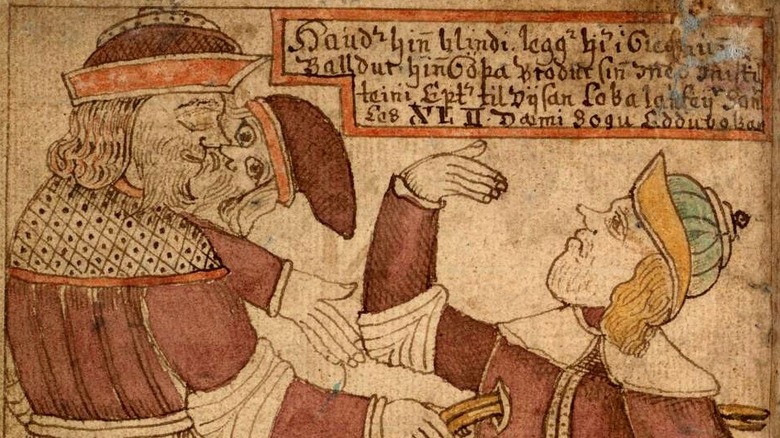 Baldr getting killed by Höðr and Loki