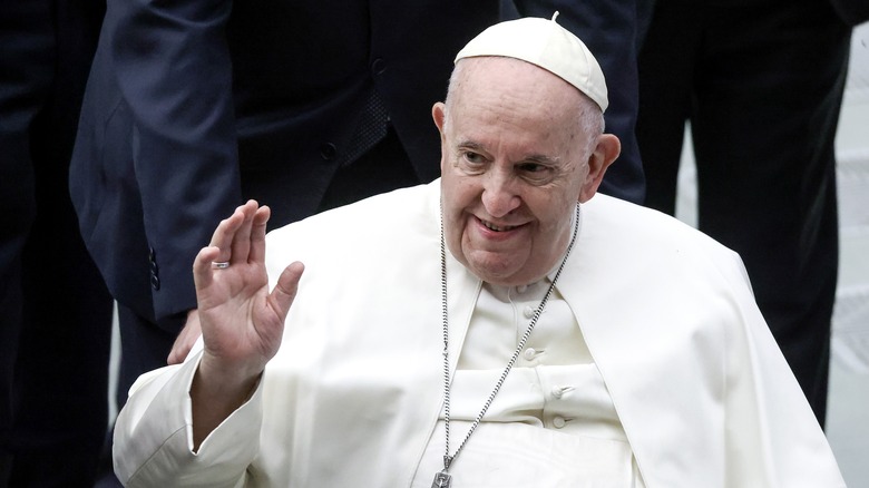 Pope Francis I waving