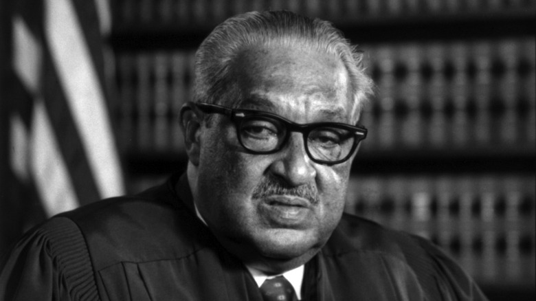 Thurgood Marshall posing