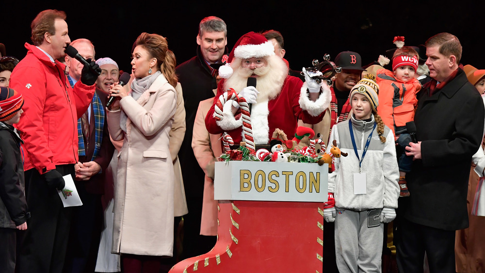 Santa at treelighting ceremony, Boston Common, 2016