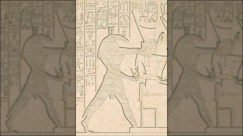 1849 drawing of ancient Egyptian god Seth