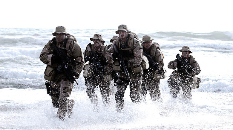 navy seals running in water