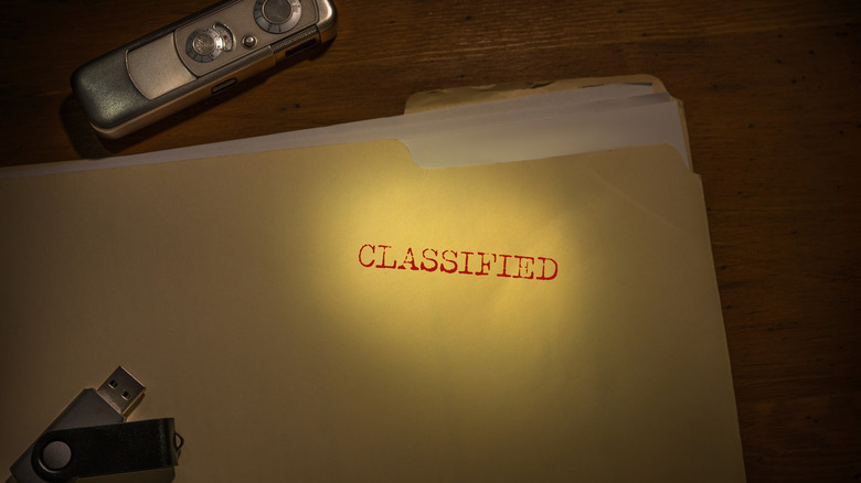 file folder labelled classified