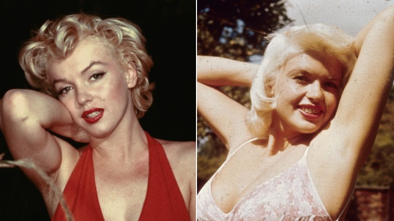 Marilyn Monroe and Jayne Mansfield, both posing