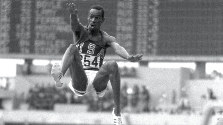 Bob Beamon breaking the long jump record