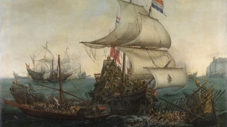 Dutch ships attacking the Spanish