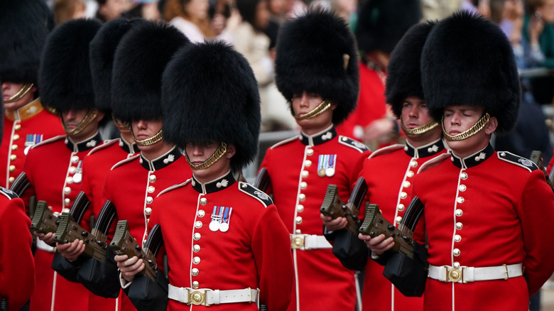 Royal guardsmen at attention