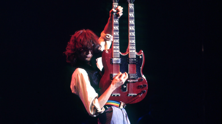 Jimmy Page with double guitar