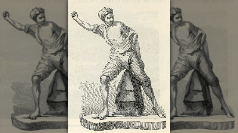 A sketch of Balilla throwing a rock