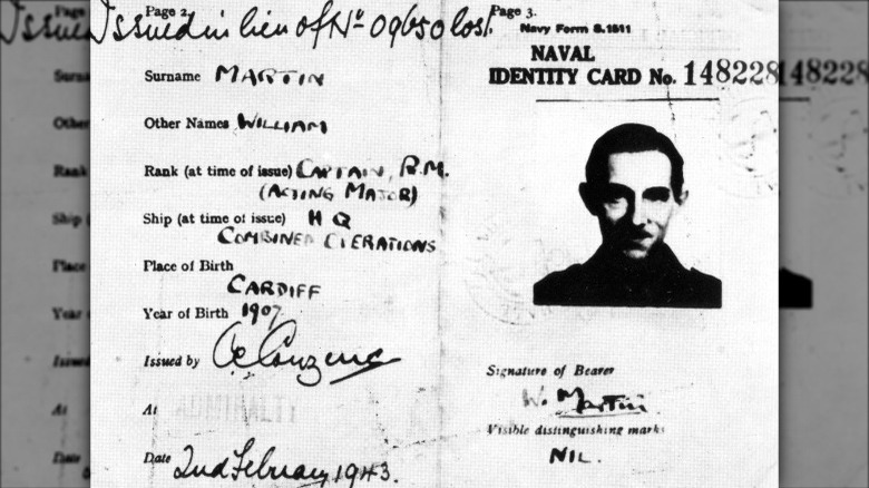 William Martin's naval identity card