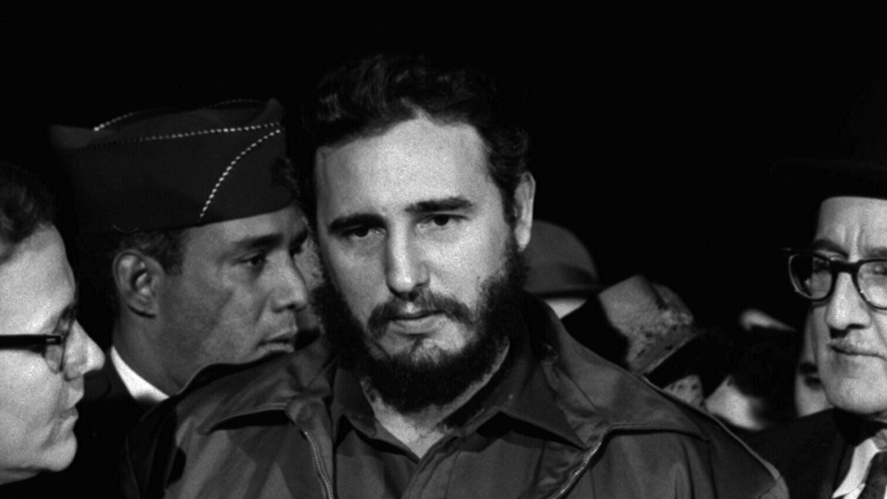 Fidel Castro looking serious