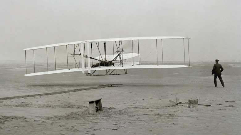 Wright brothers with their Glider