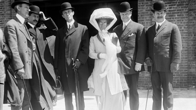 Wiber, Orvile, and Katharine Wright with others