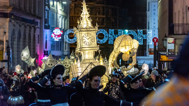 Burning the Clocks parade through brighton