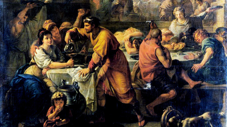 painting of a saturnalia celebration and feast