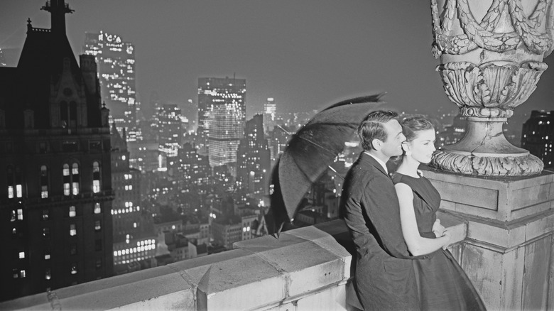 Couple on a date in 1950s