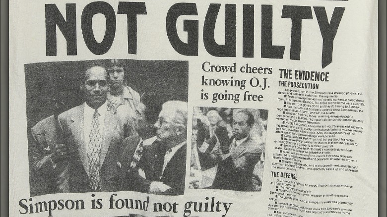 Simpson not guilty newspaper headline
