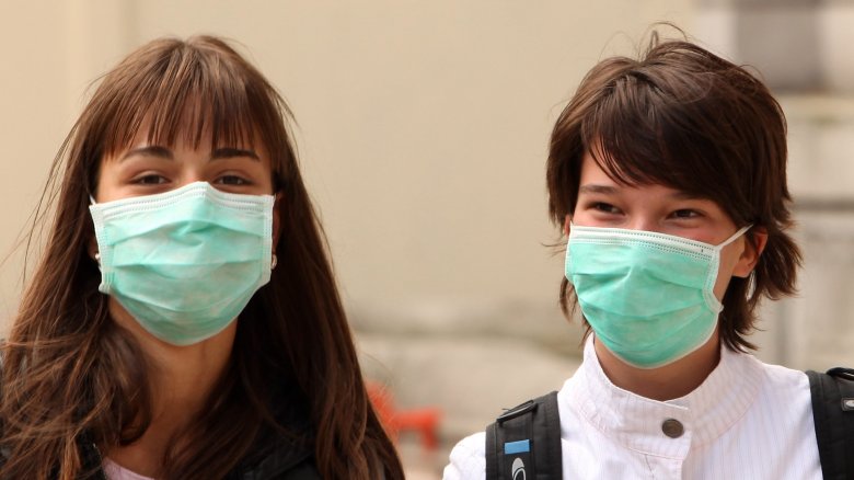 People wearing protective masks