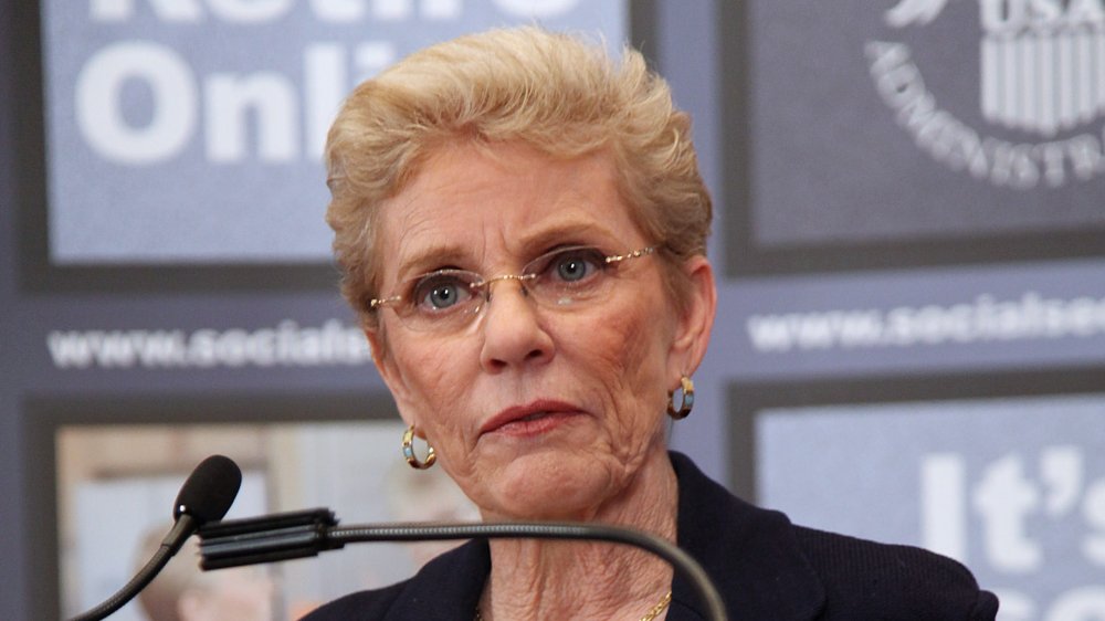 Patty Duke at a podium