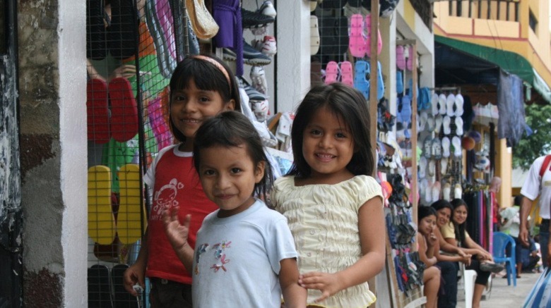 Smiling children in Ecuador