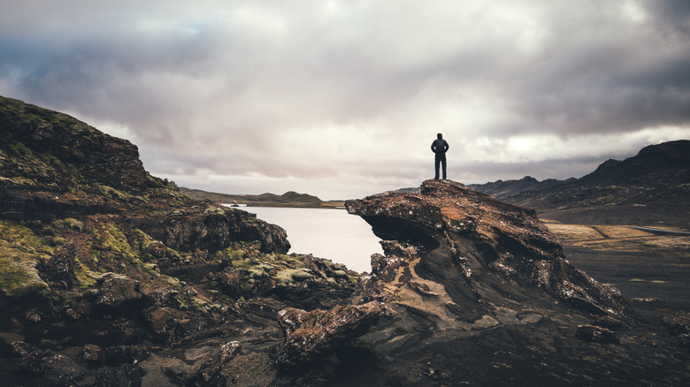 man standing at Reykjanes Peninsula