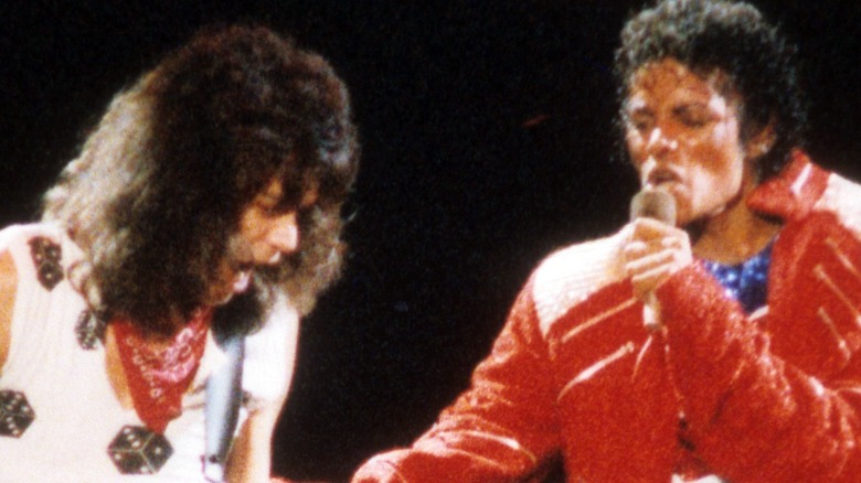 Eddie Van Halen and Michael Jackson performing