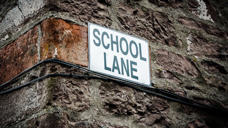 School lane sign