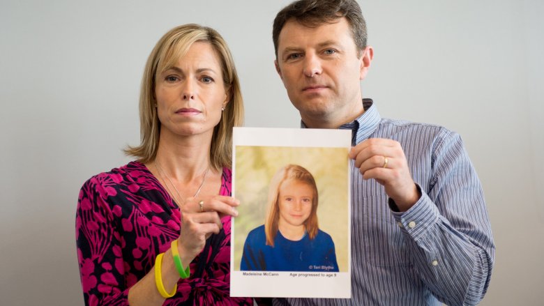 Madeleine McCann aged picture held by her parents