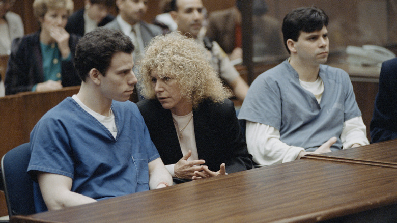 Menendez brothers and attorney at trial